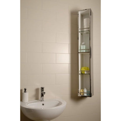 Croydex 1200 mm Ottawa Stainless Steel Spinning Cabinet with Mirror and Shelves