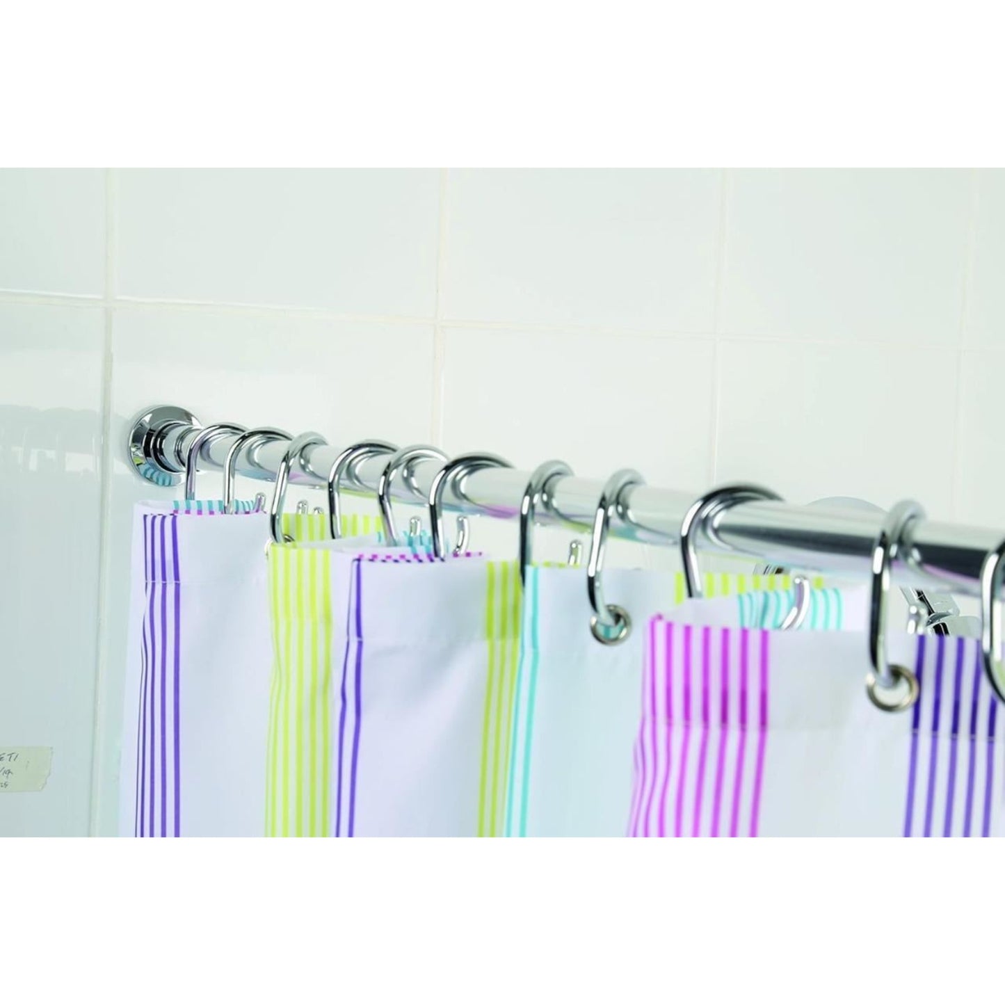 Croydex Telescopic Shower Curtain Rod Stick 'N' Lock Chrome 110cm to 260cm