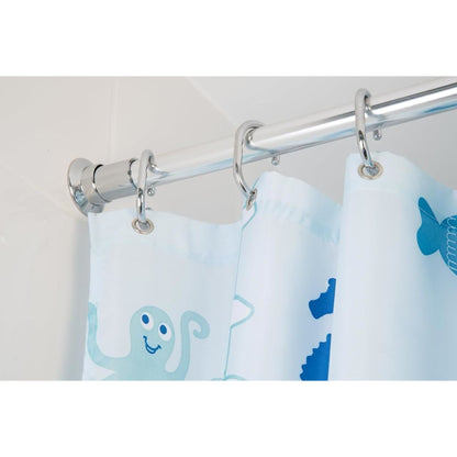 Croydex Telescopic Shower Curtain Rod Stick 'N' Lock Chrome 110cm to 260cm