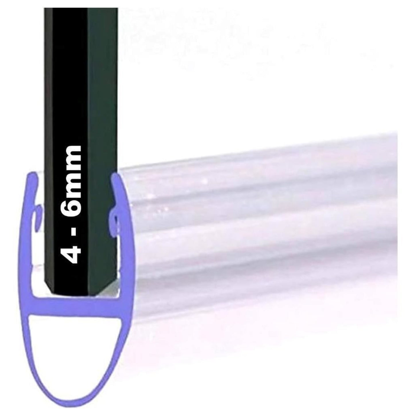 Croydex Rigid Shower Screen Door Tube Seal Kit Fits 4-6 mm Panels 1000mm Length