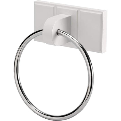 Croydex Portland Towel Ring White Pine Chrome Plated Ring 180mm x 155mm x 70mm