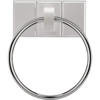 Croydex Portland Towel Ring White Pine Chrome Plated Ring 180mm x 155mm x 70mm