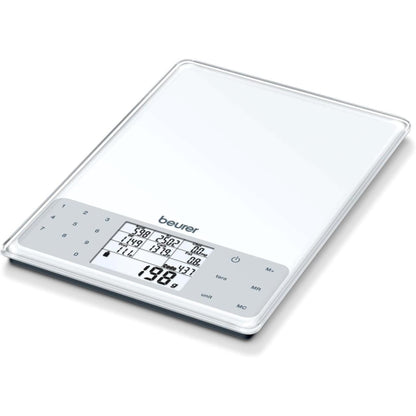 Beurer DS61 Nutritional Analysis Digital Scale 950 Saved Foods up to 5kg White
