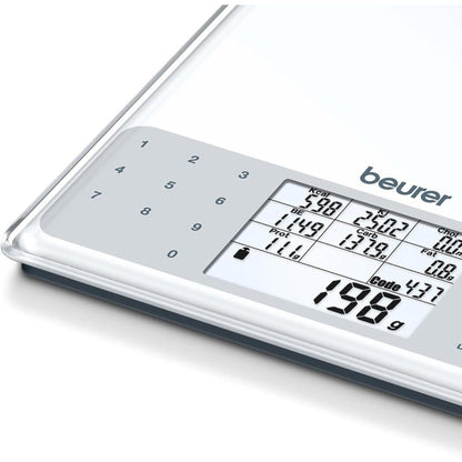 Beurer DS61 Nutritional Analysis Digital Scale 950 Saved Foods up to 5kg White