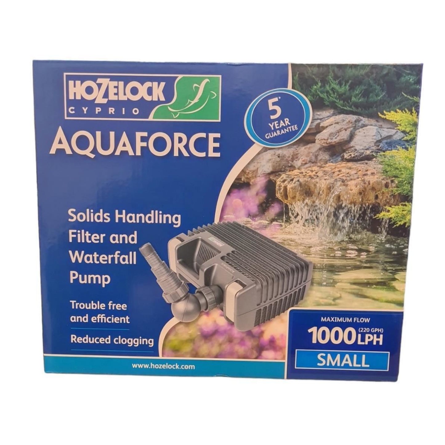 Hozelock Aquaforce Solids Handling Filter Waterfall Pump 1000 (1000LPH)