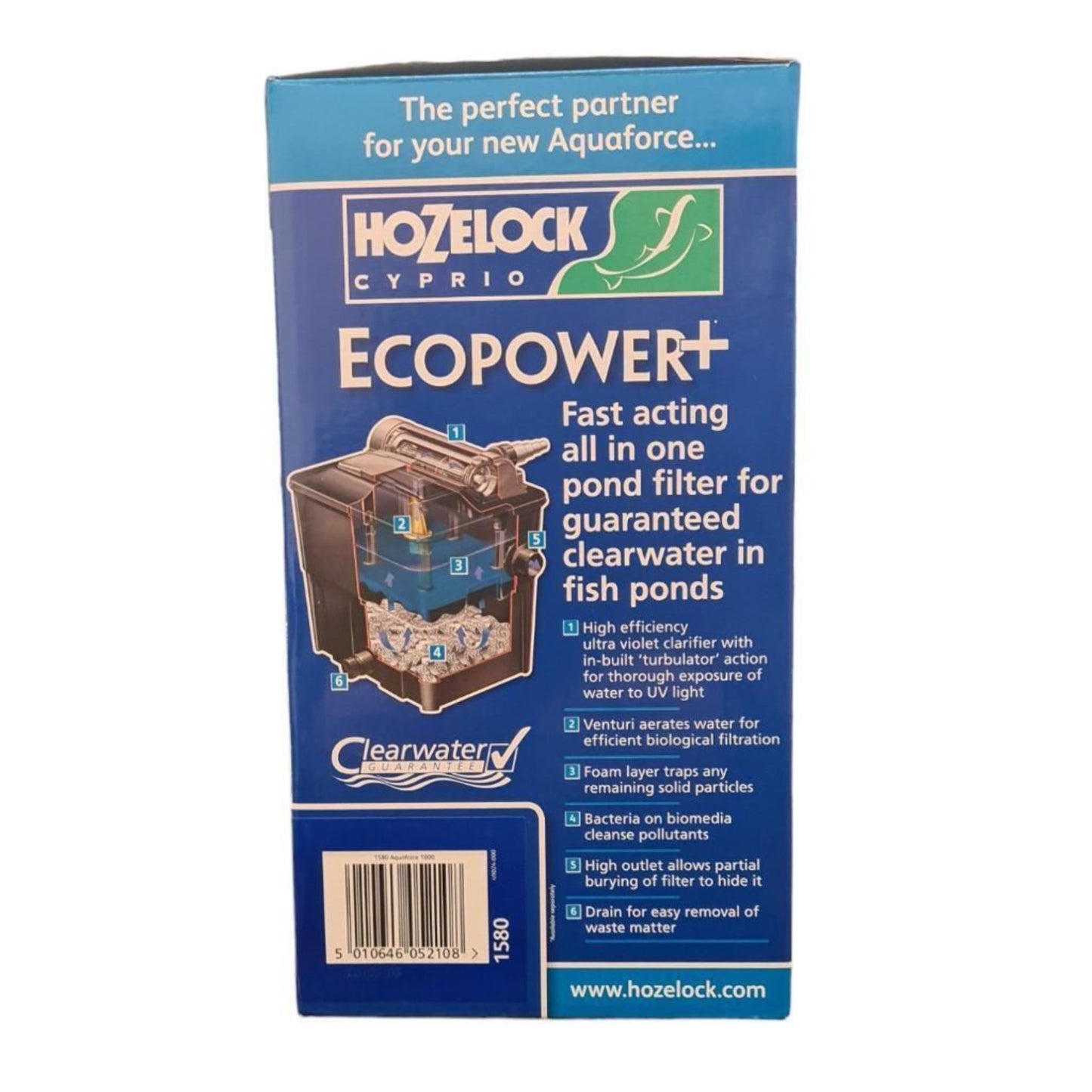 Hozelock Aquaforce Solids Handling Filter Waterfall Pump 1000 (1000LPH)