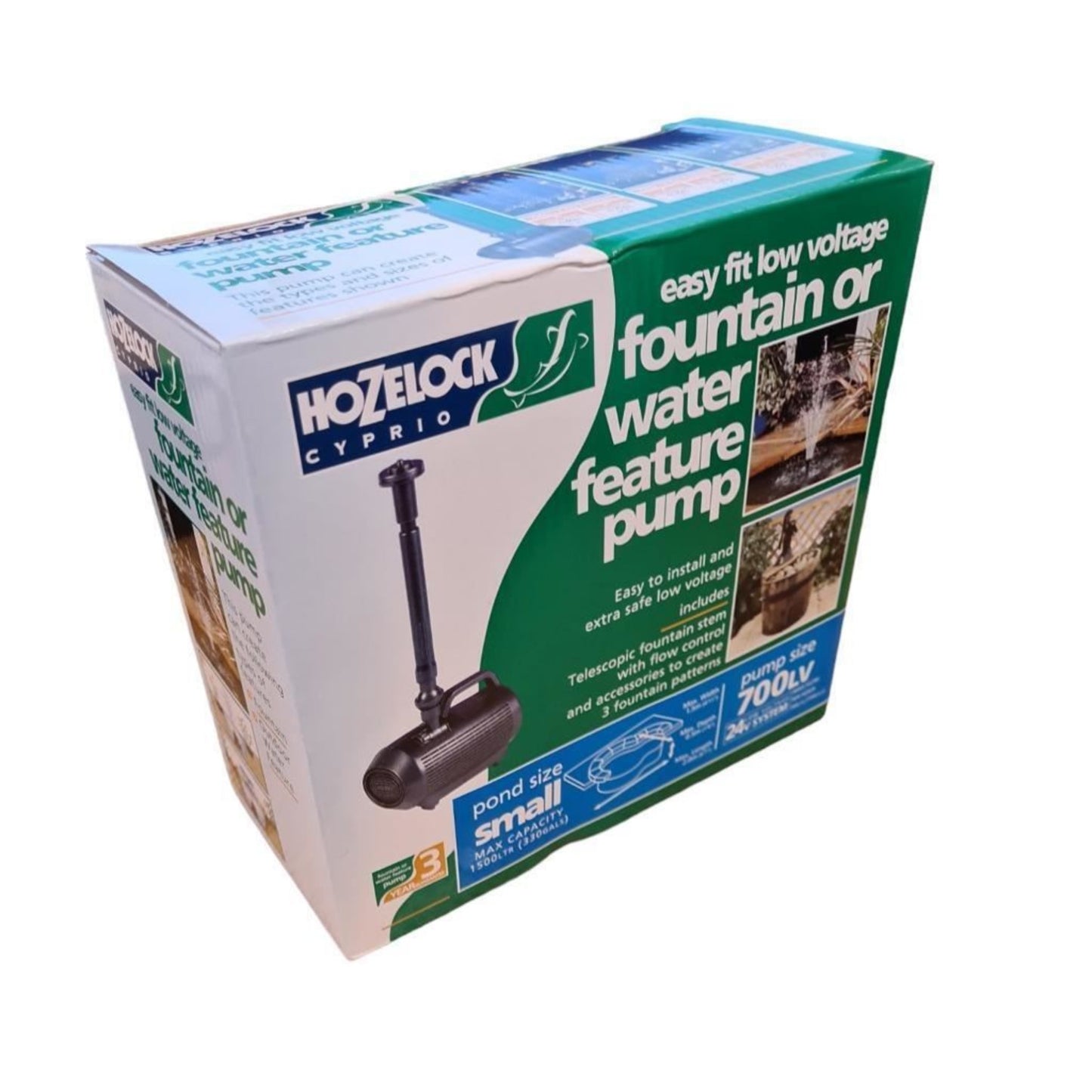 Hozelock 700LPH Cascade Fountain Waterfall and Fountain Pump for Small Pond 3072