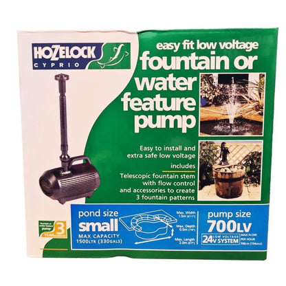 Hozelock 700LPH Cascade Fountain Waterfall and Fountain Pump for Small Pond 3072