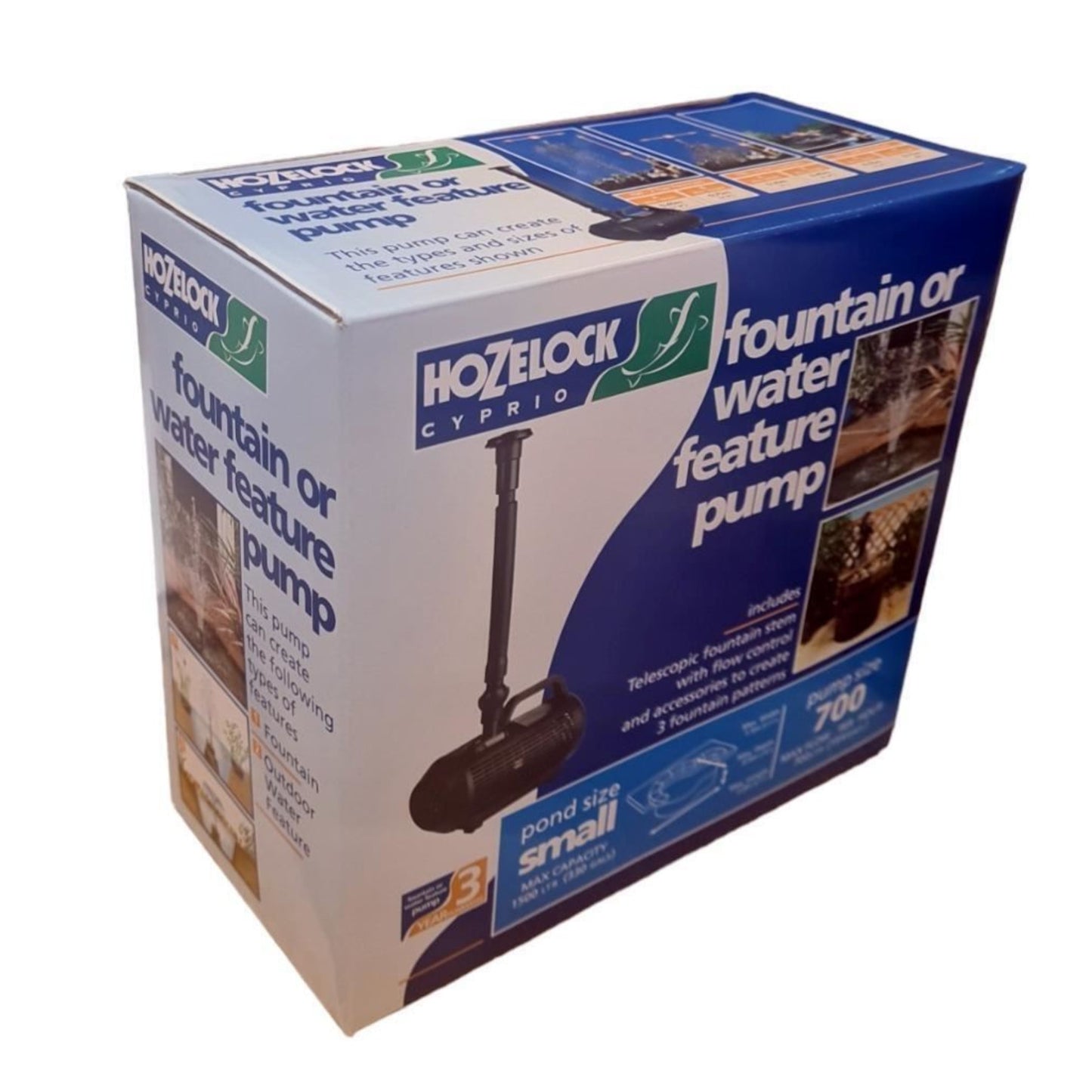 Hozelock 700LPH Cascade Fountain Waterfall and Fountain Pump for Small Pond 3372