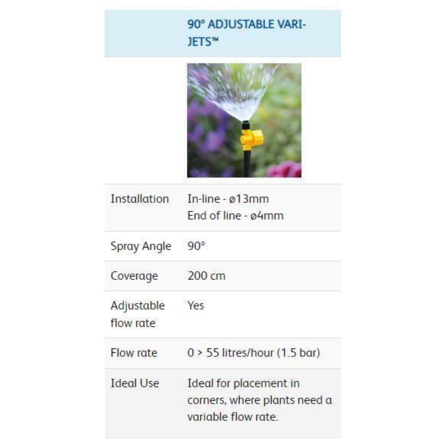 Hozelock Irrigator 90 Degree Adjustable Flow Irrigation Vari-Jets Pack of  5
