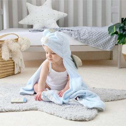 Clair de Lune Soft Hooded Baby Blanket 100 x 75 cm Two Layered Cosy Snuggle Wrap