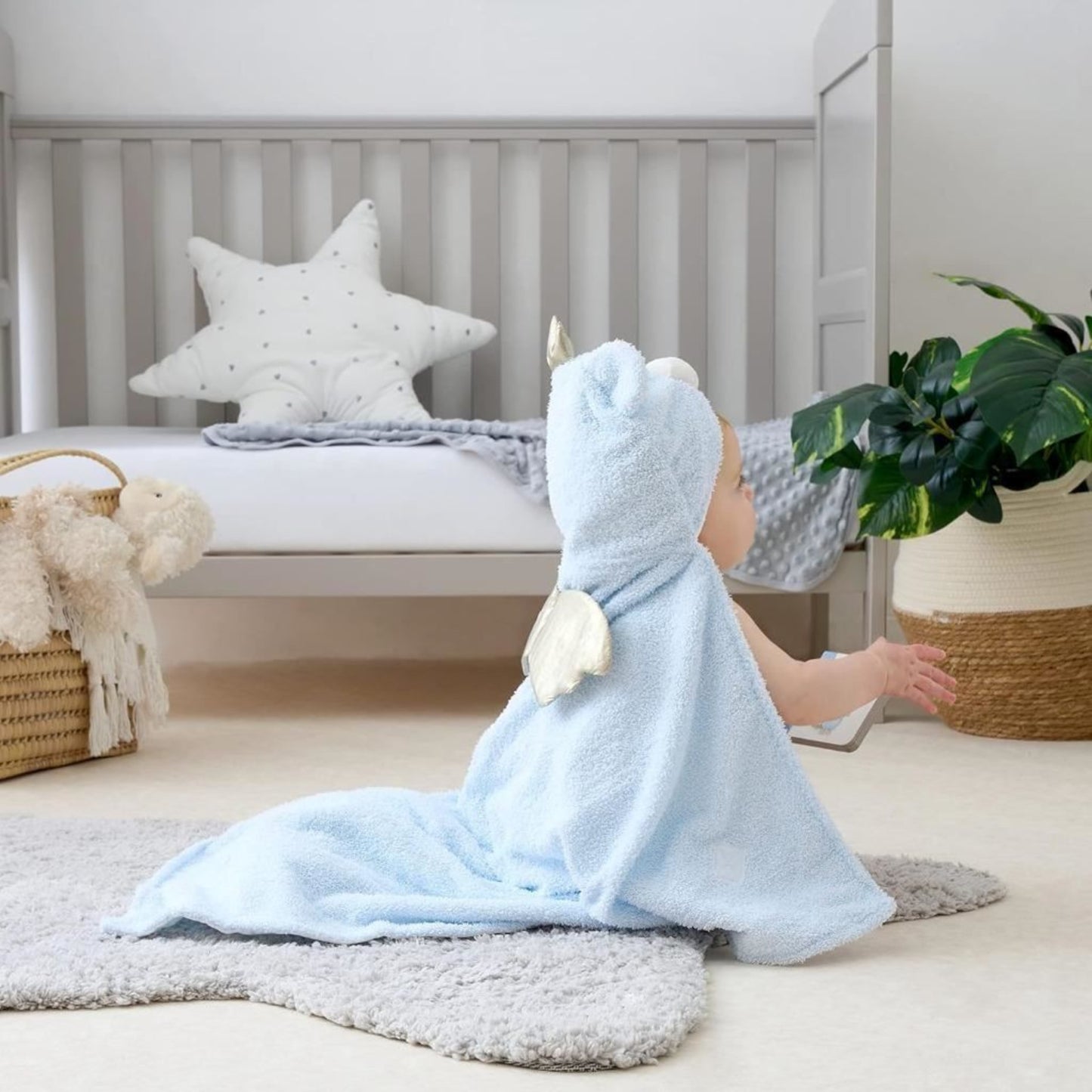 Clair de Lune Soft Hooded Baby Blanket 100 x 75 cm Two Layered Cosy Snuggle Wrap