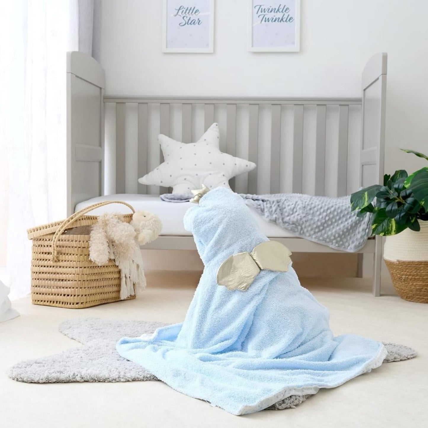 Clair de Lune Soft Hooded Baby Blanket 100 x 75 cm Two Layered Cosy Snuggle Wrap