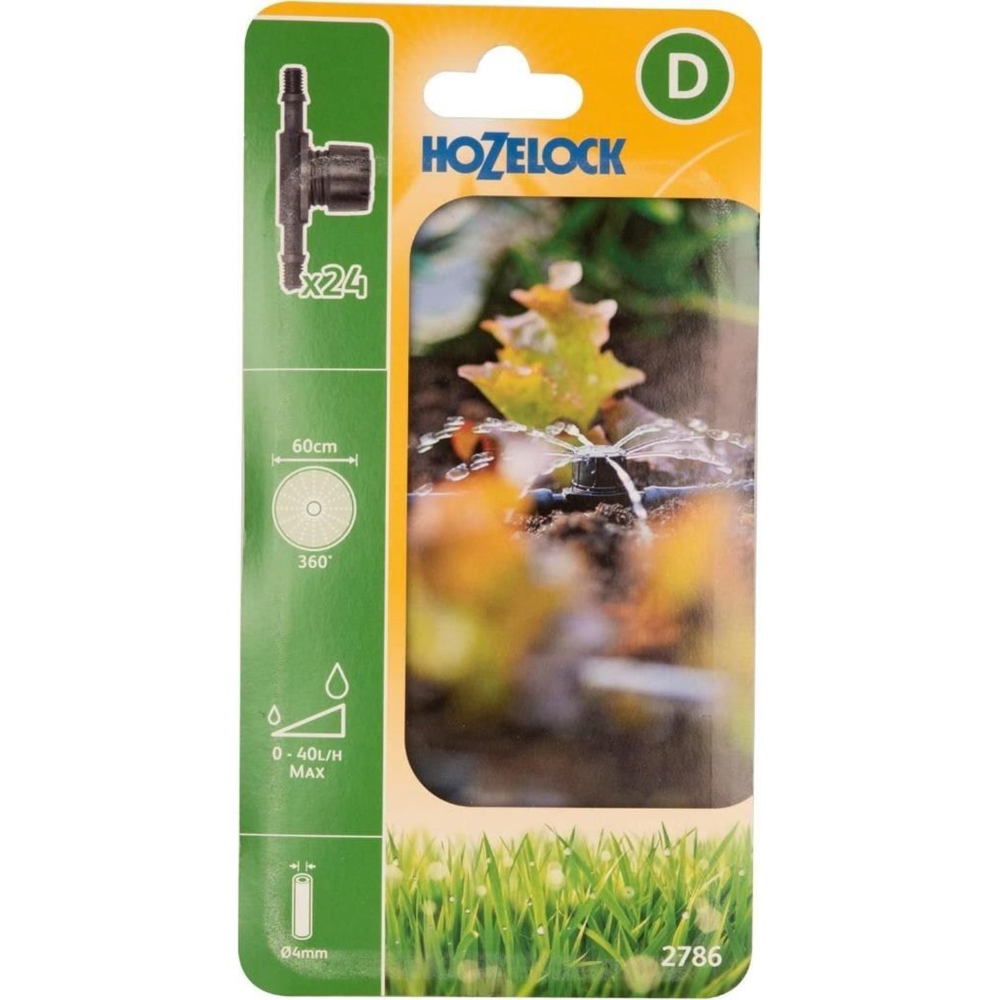 HOZELOCK x24 Micro Sprinkler Adjustable 360 In-Line 4mm Adjustable Flow 0-40 LPH