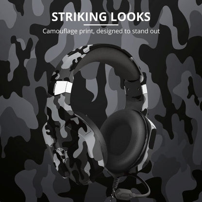 Trust GXT Altus Gaming Headset Over Ear Volume Mic PC and Consoles Black Camo