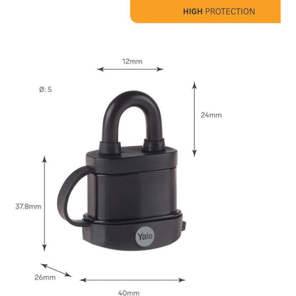 Yale Pack of 3 Weatherproof Padlock Hight Protection Outdoor Hardened Shackle