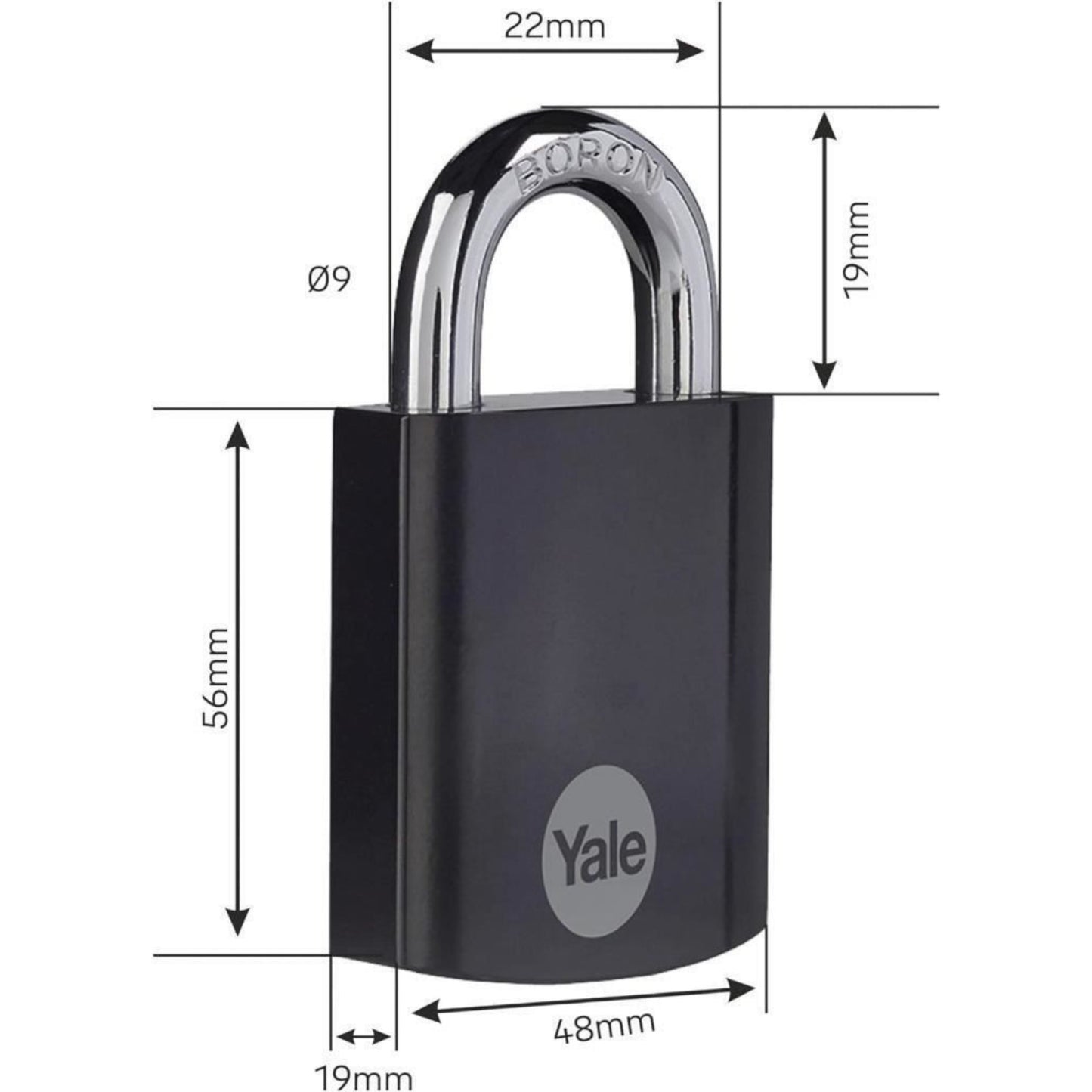 Yale Padlock Hardened Steel Max Security Black Finish Y90SB/45/129/1 48mm