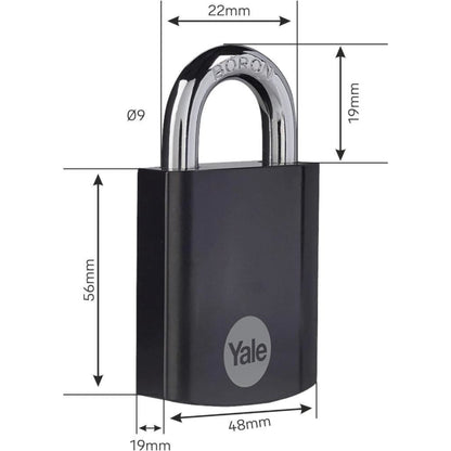 Yale Padlock Hardened Steel Max Security Black Finish Y90SB/45/129/1 48mm