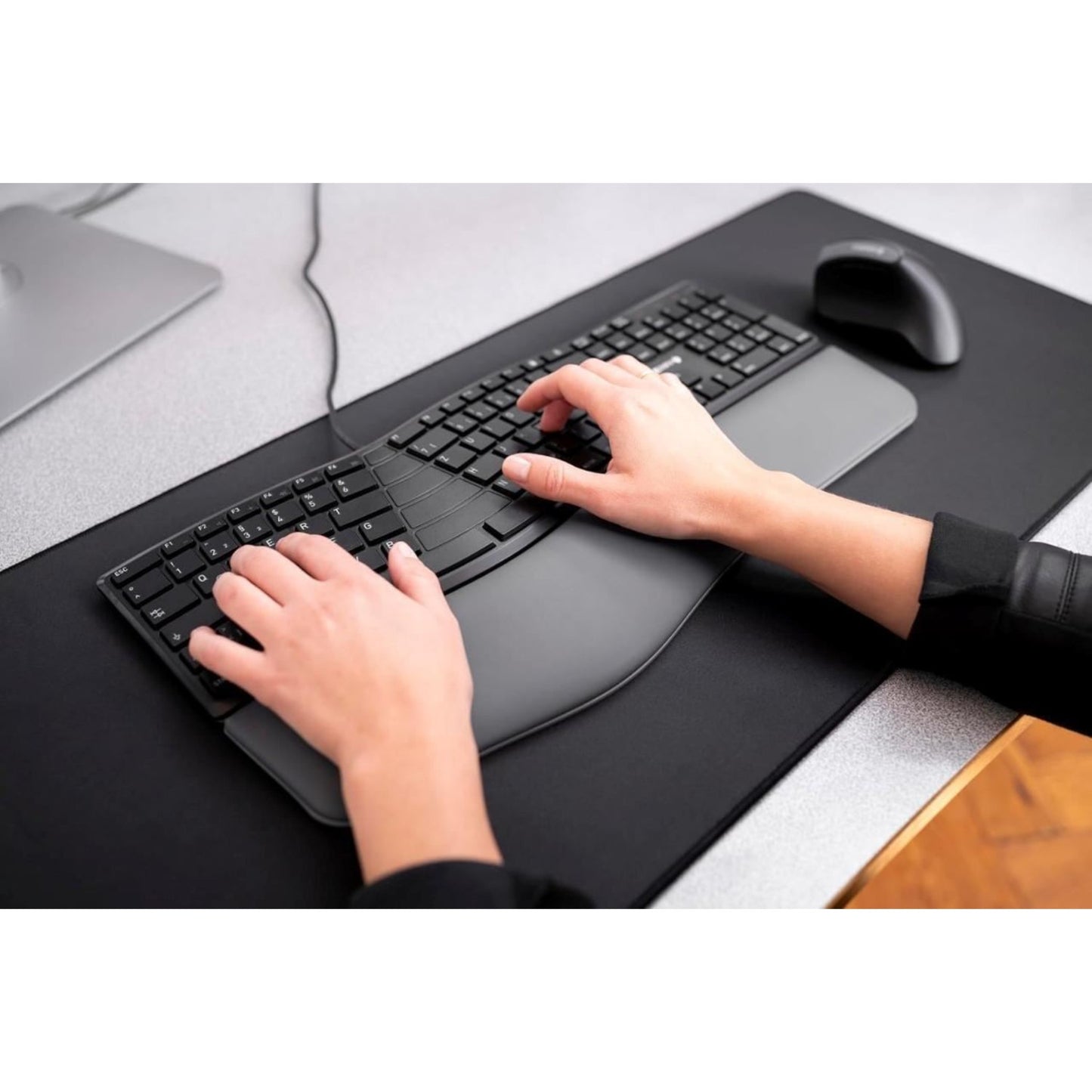 CHERRY 4500 ERGO Ergonomic Keyboard UK Layout QWERTY Wired Padded Palm Rest