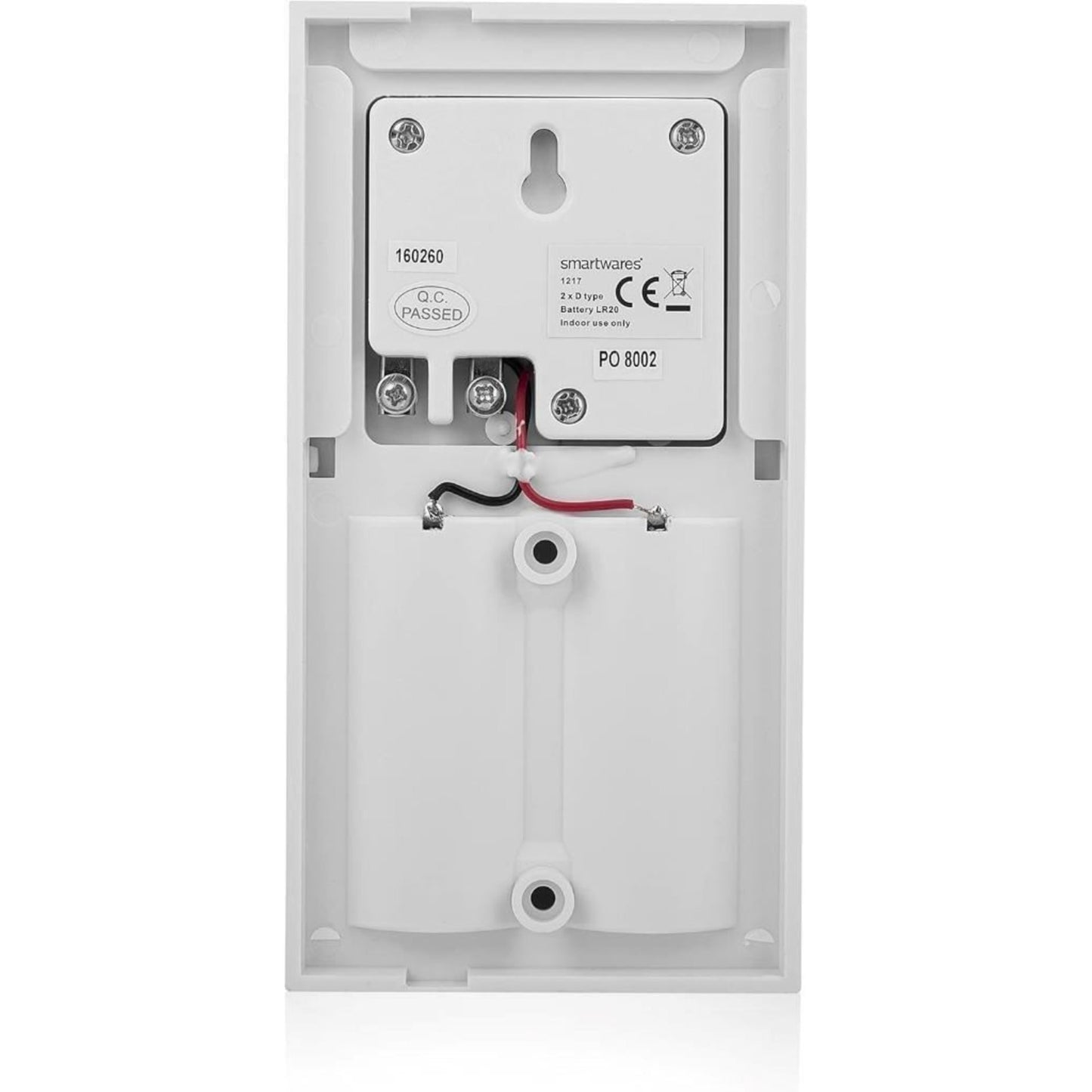 Byron Wired Doorbell Kit Button Chime and 5m Cable 90dB White DBW-24031