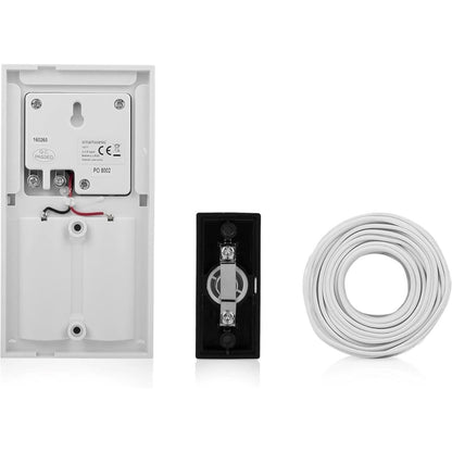 Byron Wired Doorbell Kit Button Chime and 5m Cable 90dB White DBW-24031