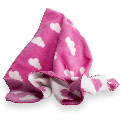 Clair de Lune Reversible Cloud Fleece Baby Blanket Soft Fleece 100 x 70cm Pink