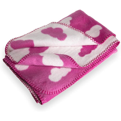 Clair de Lune Reversible Cloud Fleece Baby Blanket Soft Fleece 100 x 70cm Pink