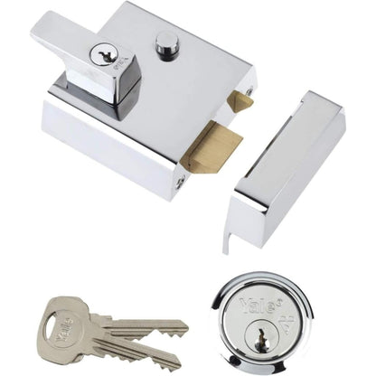 Yale Double Locking Nightlatch 40mm Chrome Finish High Security P-2-CH-CH-40