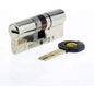 Yale Anti Snap 3 Star Double Cylinder High Security 35:45 80mm Nickel B-YS3-3545