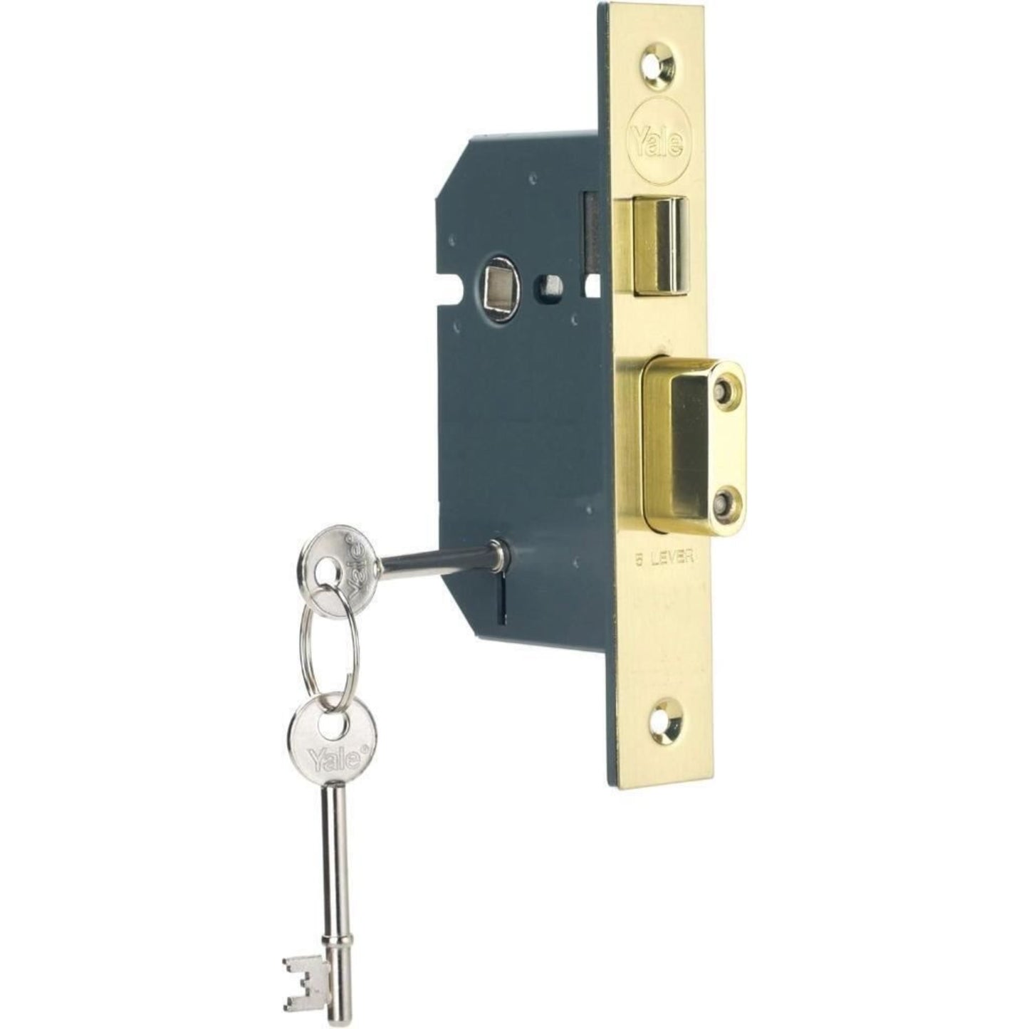 Yale 5 Lever Mortice Sashlock High Security 2.5 Inch 64 mm Backset Brass Finish
