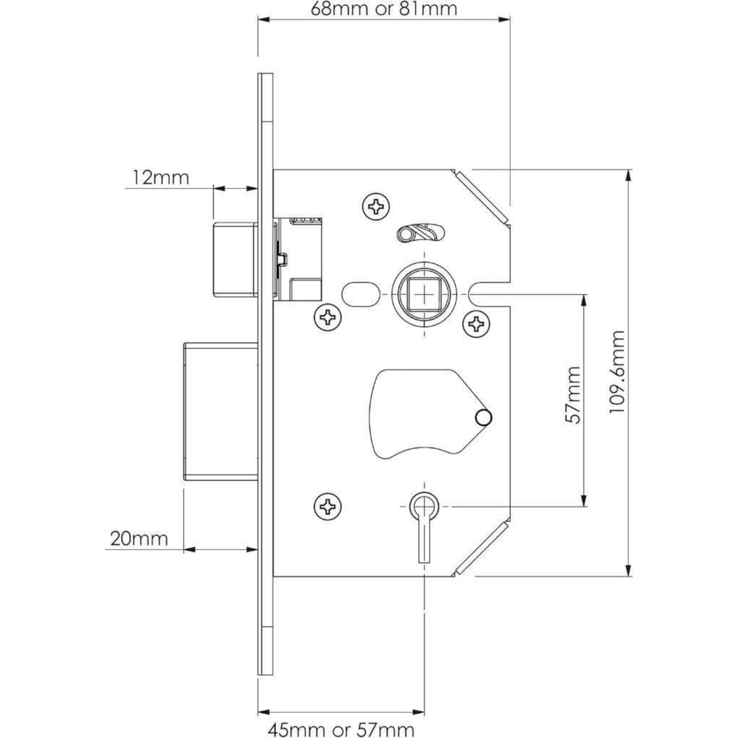 Yale 5 Lever Mortice Sashlock High Security 2.5 Inch 64 mm Backset Brass Finish