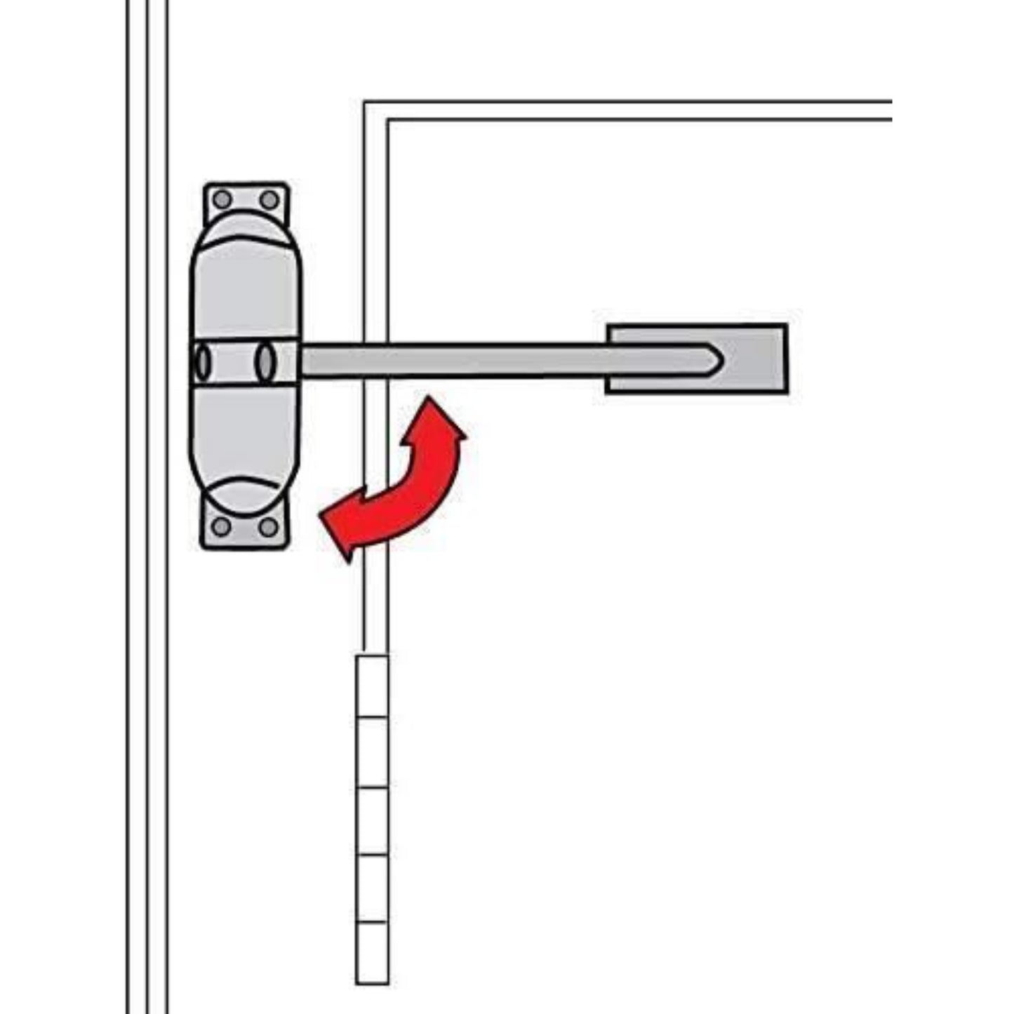 Yale Surface Mounted Door Closer Spring Loaded with Adjustable Tensioner Chrome