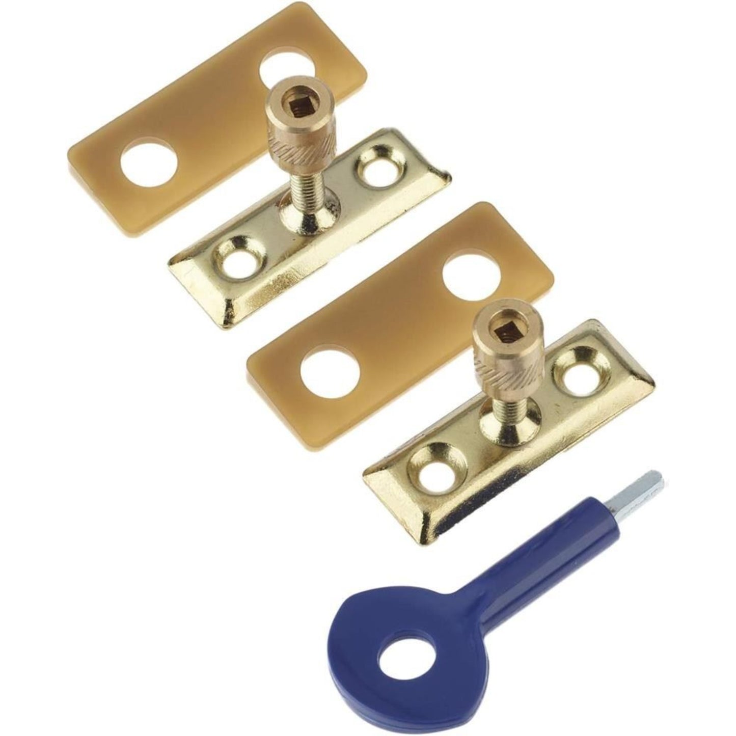 Yale Window Locks 2 Pack Key Operated Security Staylocks Brass Finish P2P111PB