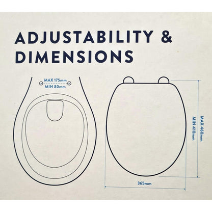 Croydex Hudson Anti-Bacterial Toilet Seat Soft Close Hinges and Quick Release