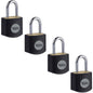 Yale x4 Standard Security 15mm Brass Padlock Open Steel Shackle 3 Matching Keys