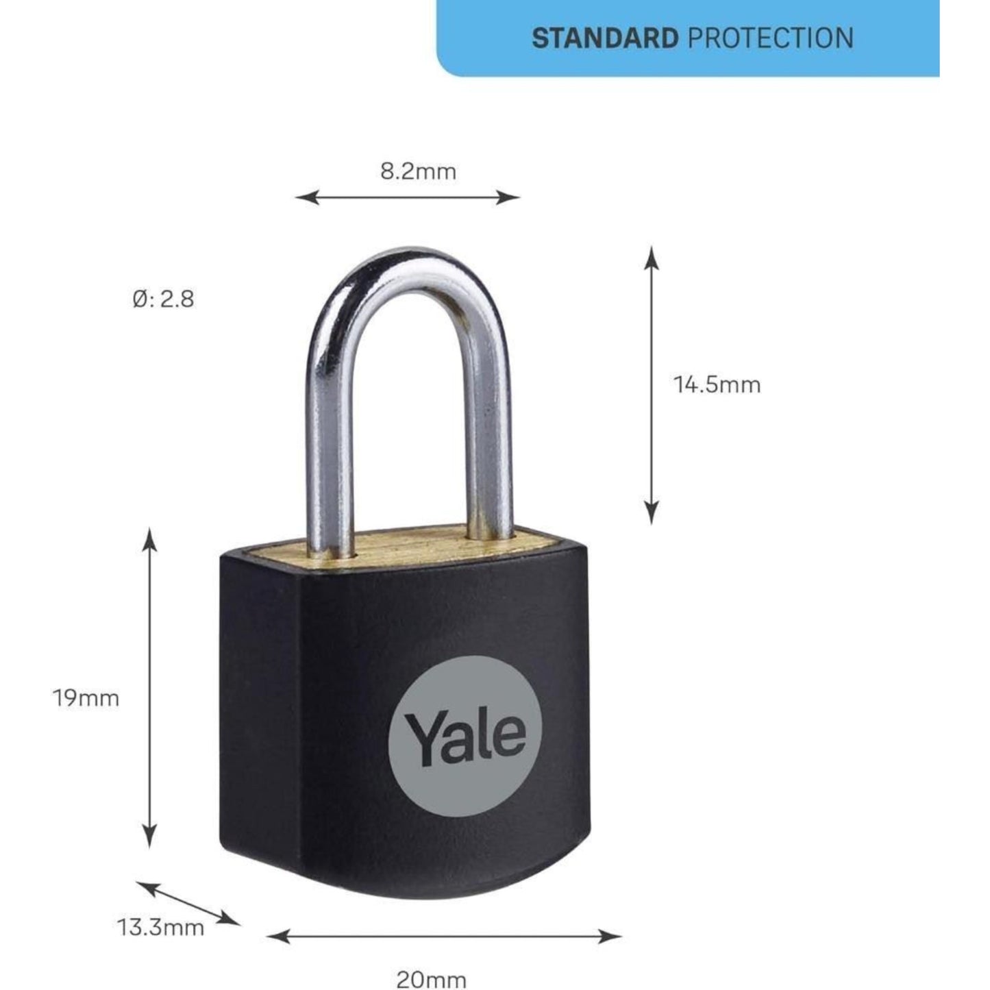 Yale x4 Standard Security 15mm Brass Padlock Open Steel Shackle 3 Matching Keys