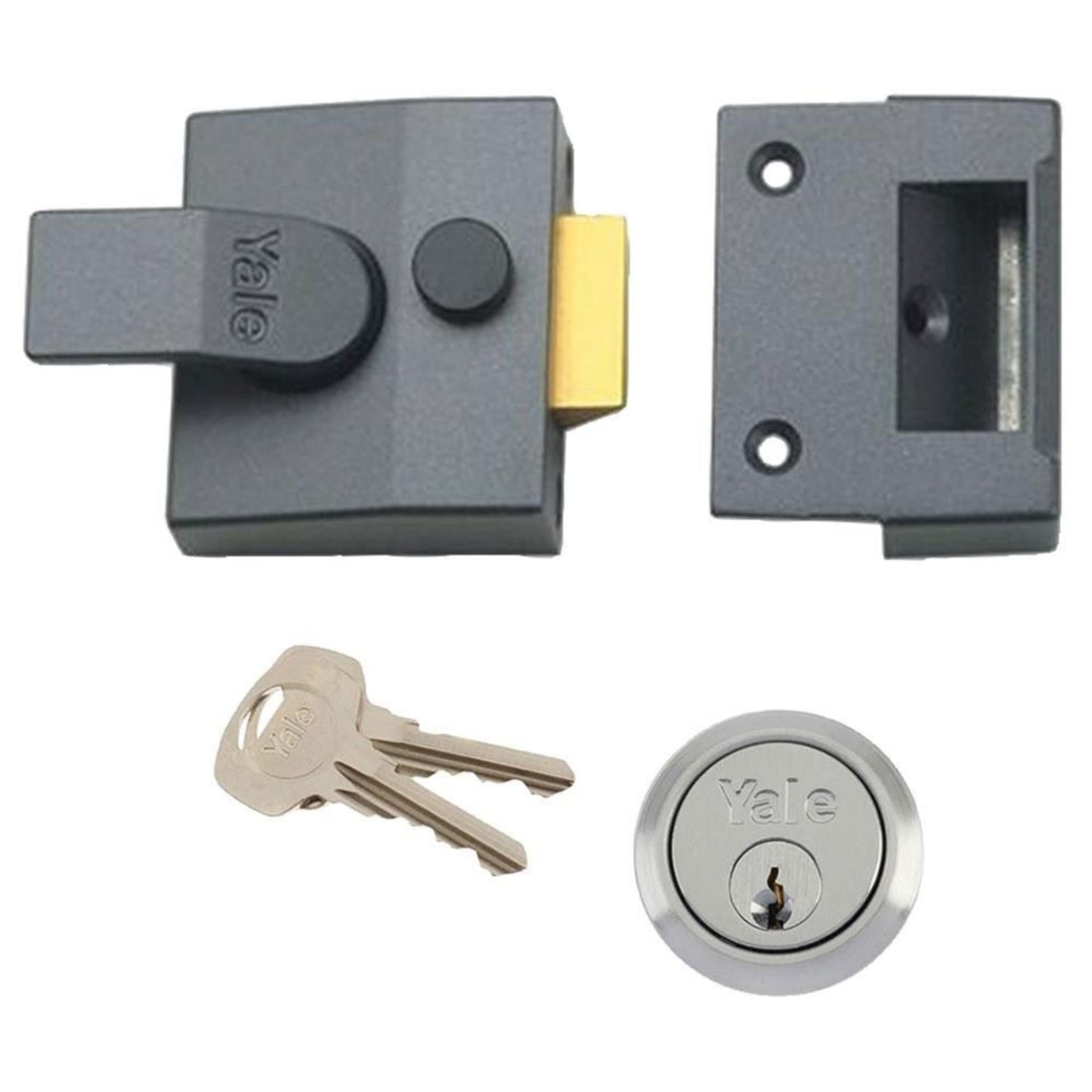 Yale 40mm Deadlocking Nightlatch Metallic Grey Finish B-85-DMG-SC-40