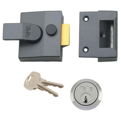 Yale 40mm Deadlocking Nightlatch Metallic Grey Finish B-85-DMG-SC-40