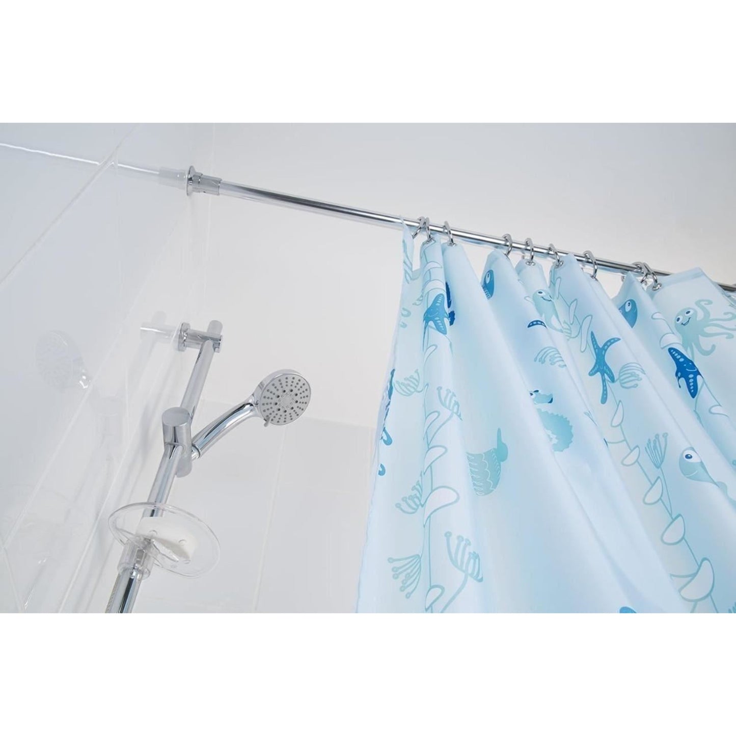 Croydex Telescopic Shower Curtain Rod Stick 'N' Lock Aluminium 110cm to 183cm