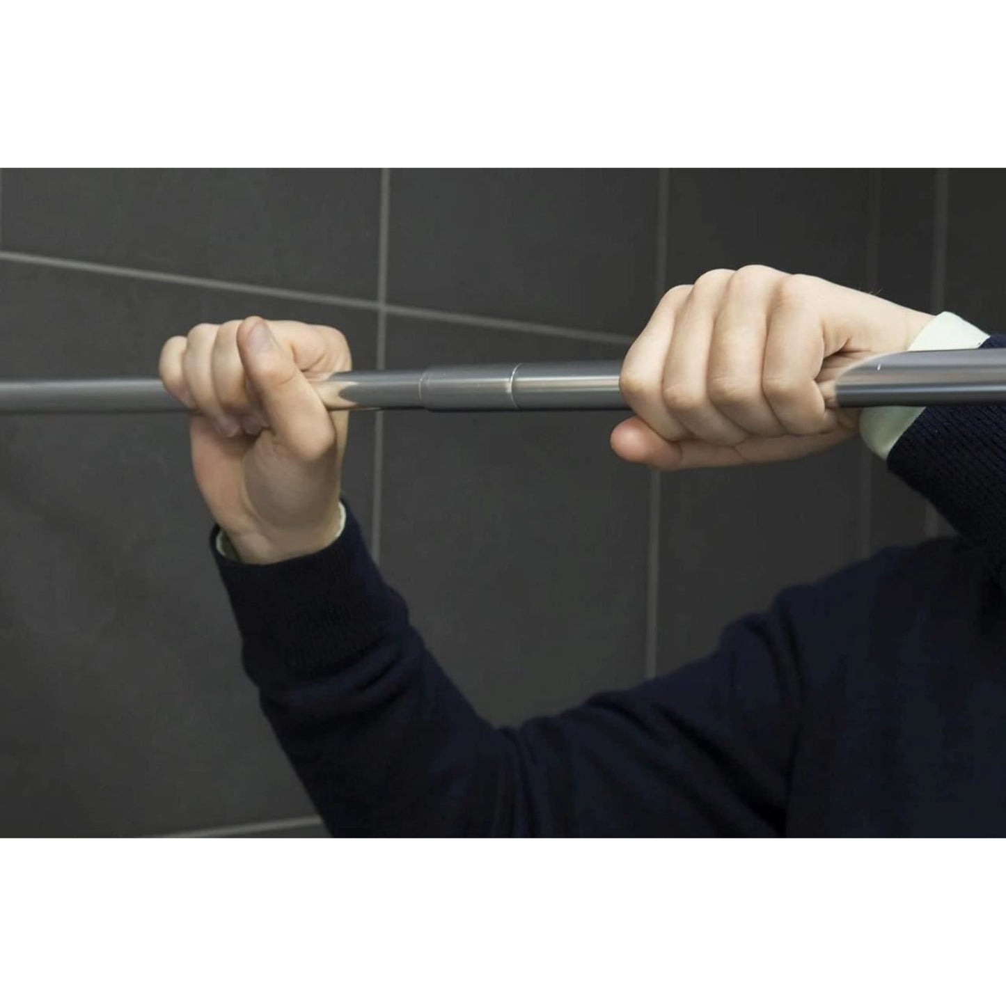 Croydex Telescopic Shower Curtain Rod Stick 'N' Lock Aluminium 110cm to 183cm