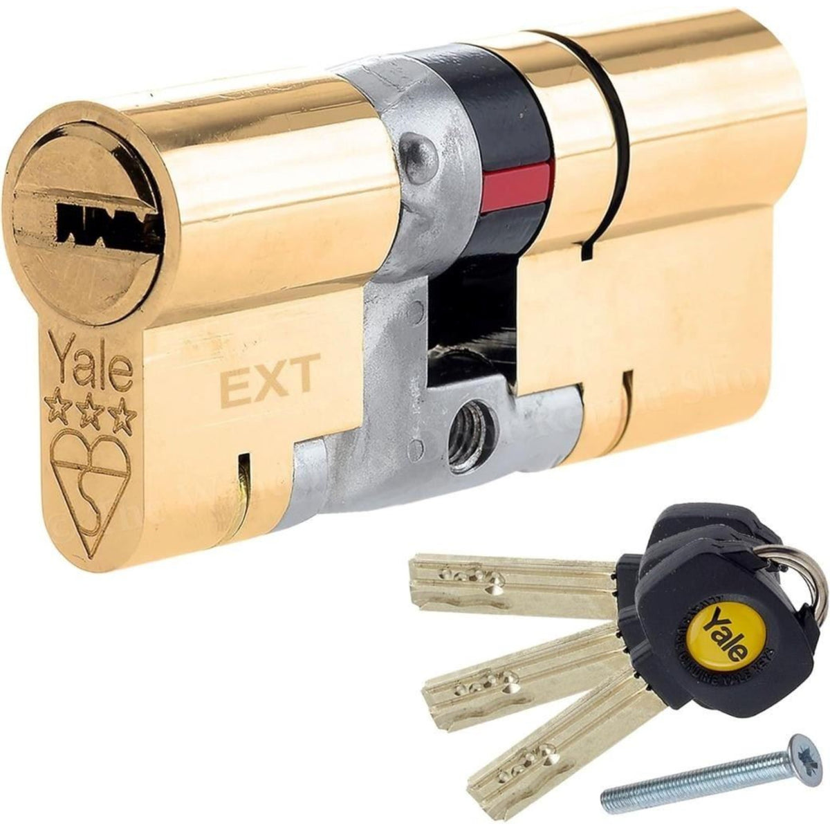 Yale Anti Snap 3 Star Double Cylinder High Security 50:40 90mm Brass B-YS3-5040B