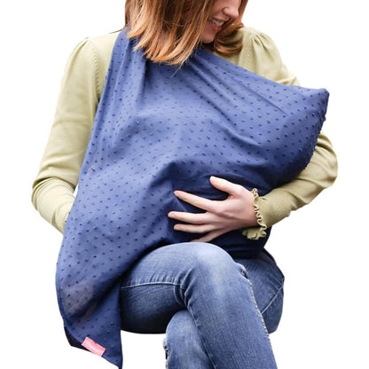 Mamascarf Nursing and Breastfeeding Cover Scarf Lightweight 100% Cotton Navy