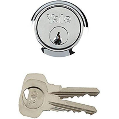 Yale Replacement Rim Cylinder Suitable For 38-57 mm Doors Security 4 Keys Chrome