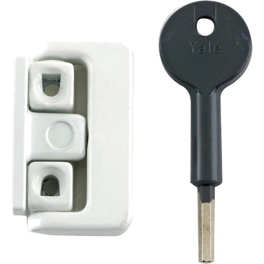 Yale Window Lock with Key White for Hinged Wooden Window 8K101 Pack of 1