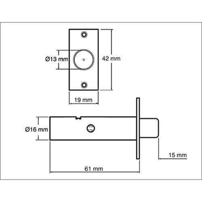 Yale Door Security Bolt with Thumbturn Suitable for Hinged and Wooden Doors