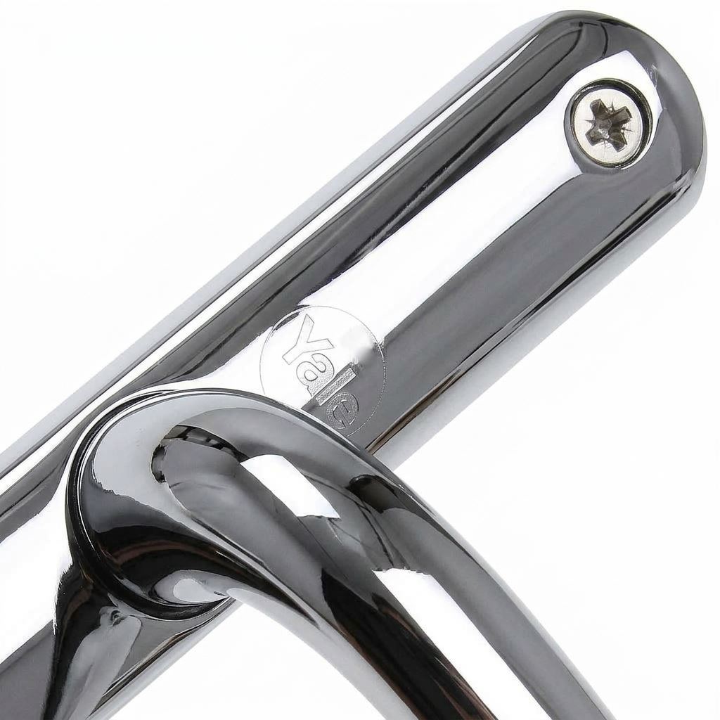 Yale Door Handle Standard Security for PVCu Doors 92 mm/215 mm Polished Chrome