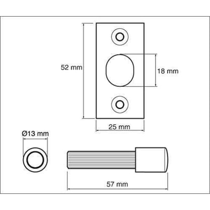 Yale Door Hinge Bolts Polished Brass suitable for external doors P-125-PB