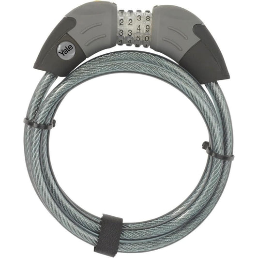 Yale Standard Combination Cable Bike Lock 1800mm Steel Ball Click Gear System