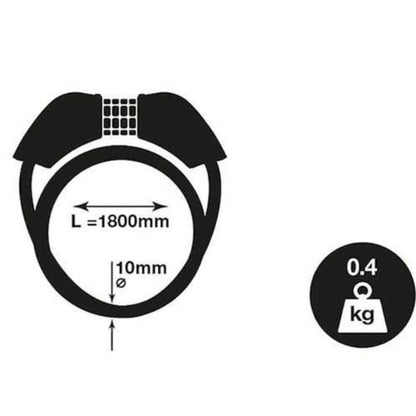 Yale Standard Combination Cable Bike Lock 1800mm Steel Ball Click Gear System