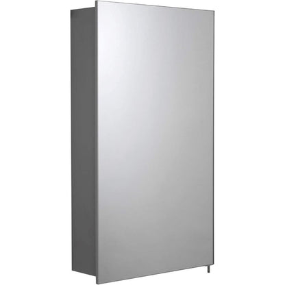 Croydex Maiford Mirrored Door Illuminated Cabinet with Shaver Socket Aluminium
